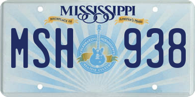 MS license plate MSH938