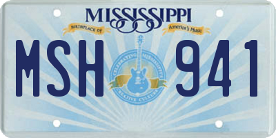 MS license plate MSH941