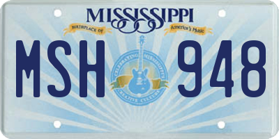 MS license plate MSH948