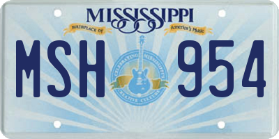 MS license plate MSH954
