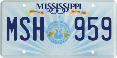 MS license plate MSH959