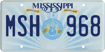 MS license plate MSH968