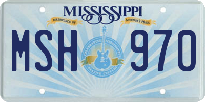 MS license plate MSH970