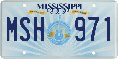 MS license plate MSH971
