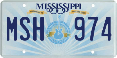 MS license plate MSH974