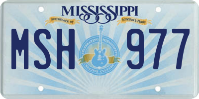 MS license plate MSH977