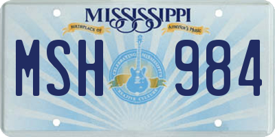 MS license plate MSH984