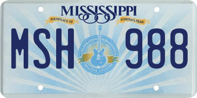 MS license plate MSH988