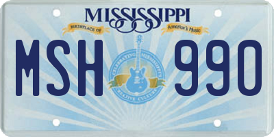 MS license plate MSH990