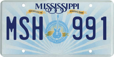 MS license plate MSH991