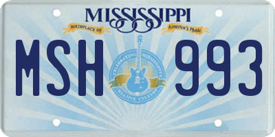 MS license plate MSH993