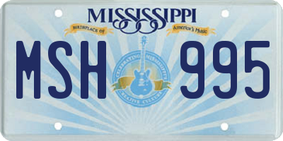 MS license plate MSH995