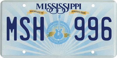 MS license plate MSH996