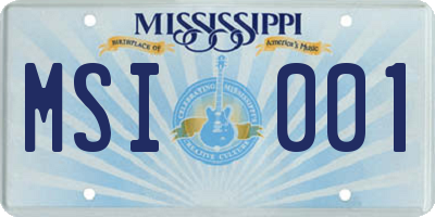 MS license plate MSI001