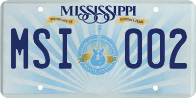 MS license plate MSI002