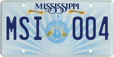 MS license plate MSI004