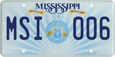 MS license plate MSI006