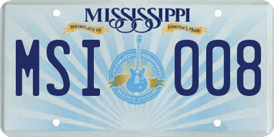 MS license plate MSI008