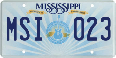 MS license plate MSI023