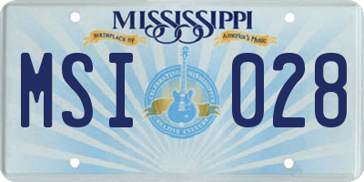 MS license plate MSI028