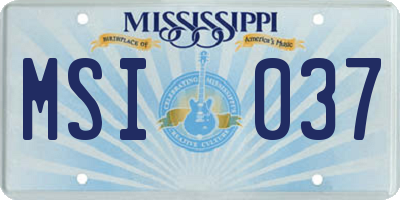MS license plate MSI037