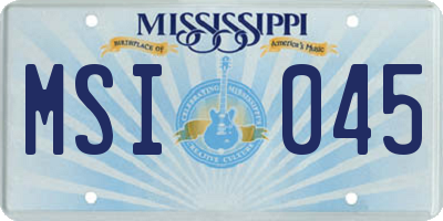 MS license plate MSI045