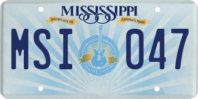 MS license plate MSI047