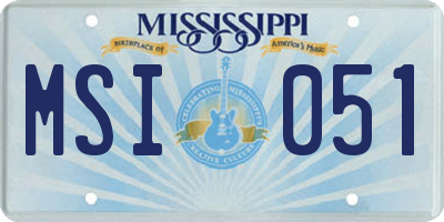 MS license plate MSI051