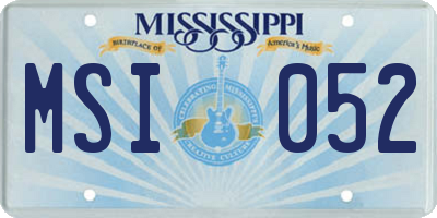 MS license plate MSI052