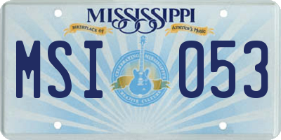 MS license plate MSI053