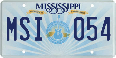 MS license plate MSI054