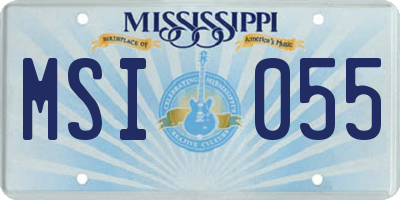 MS license plate MSI055