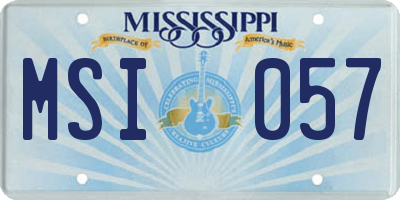 MS license plate MSI057