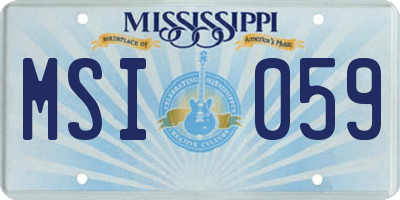 MS license plate MSI059