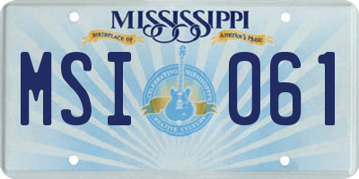 MS license plate MSI061