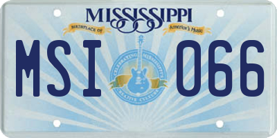 MS license plate MSI066