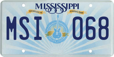 MS license plate MSI068