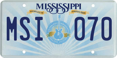 MS license plate MSI070