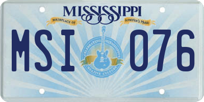 MS license plate MSI076