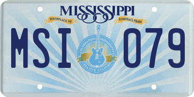 MS license plate MSI079