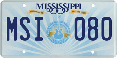 MS license plate MSI080