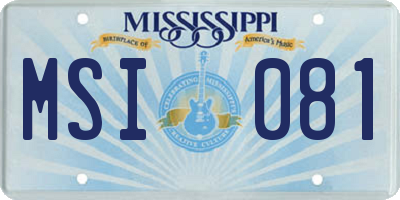 MS license plate MSI081