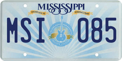 MS license plate MSI085