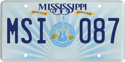 MS license plate MSI087