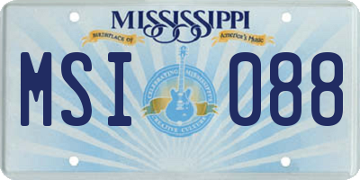 MS license plate MSI088