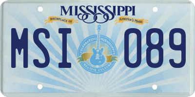 MS license plate MSI089