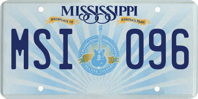 MS license plate MSI096