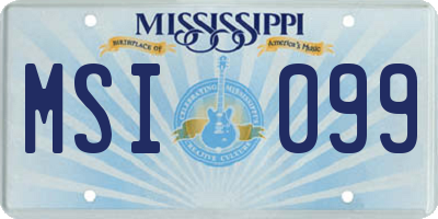 MS license plate MSI099