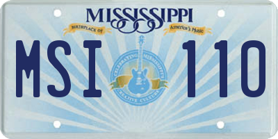 MS license plate MSI110