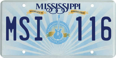 MS license plate MSI116